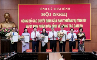 Thái Bình: Điều động nữ Phó Chủ tịch UBND tỉnh về huyện; bổ nhiệm nữ Giám đốc Sở, Phó Giám đốc Sở