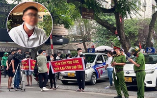 Vụ thai nhi tử vong ở Hà Nội: Người nhà căng băng rôn trước cổng Bệnh viện Thu Cúc