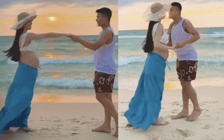 Quang Hải khoe clip bụng bầu của Chu Thanh Huyền, cùng vợ khiêu vũ trong khung cảnh lãng mạn