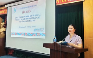 Bắc Giang: Tập huấn về quản lý, tổ chức buổi sinh hoạt câu lạc bộ “Thủ lĩnh của sự thay đổi”
