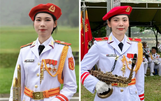 2 nữ chiến sĩ đặc biệt trong dàn Quân nhạc nữ