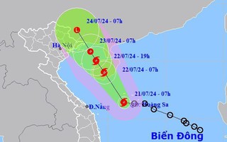 Áp thấp nhiệt đới trên vùng biển Hoàng Sa đã mạnh lên thành bão số 2