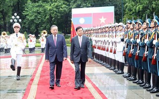 Tổng Bí thư, Chủ tịch nước Tô Lâm chủ trì Lễ đón Tổng Bí thư, Chủ tịch nước Lào Thongloun Sisoulith