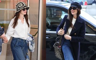 10 cách mặc quần jeans đẹp từ thu sang đông của Anne Hathaway