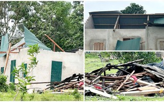 Quảng Trị: Bão số 3 làm hàng chục nhà dân tốc mái, sập đổ