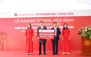 Agribank Bắc Thanh Hóa tài trợ hơn 7,1 tỷ đồng đồng xây dựng Trường tiểu học xã Vĩnh Hùng, huyện Vĩnh Lộc