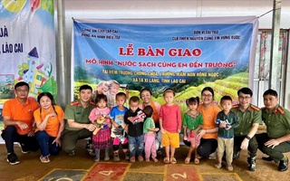 Công an Lào Cai hỗ trợ mô hình nước sạch cho điểm trường xã vùng cao
