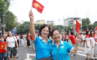 Cán bộ, hội viên phụ nữ Thủ đô hòa mình vào không khí A80, Tổng hợp luyện diễu binh, diễu hành 2/9