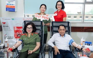 Gần 200 cán bộ, chiến sĩ Công an hiến máu tình nguyện cho Bệnh viện Nhi Trung ương