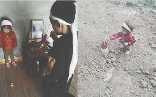 Chồng chém vợ rồi tự tử ở Tuyên Quang: Quặn lòng nhìn 2 đứa trẻ mang vành tang trắng