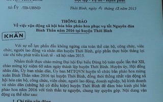 Kiểm điểm chủ tịch huyện vận động bắn pháo hoa 