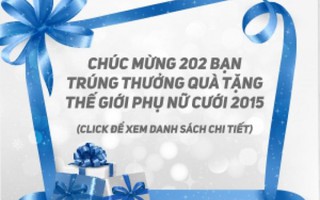 Chúc mừng 202 bạn trúng thưởng quà tặng TGPN Cưới 2015