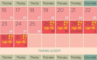 Thủ tướng đồng ý với phương án nghỉ Tết Âm lịch 7 ngày