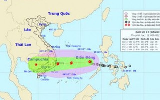 Áp thấp mạnh thành bão số 12 hướng vào bờ biển Bình Định-Ninh Thuận