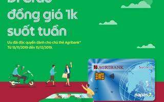 Cùng thẻ Agribank đi Grab 1k suốt cả tuần