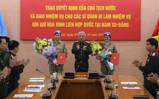 Việt Nam đã cử 3 nữ sĩ quan làm nhiệm vụ Gìn giữ hòa bình Liên Hợp Quốc