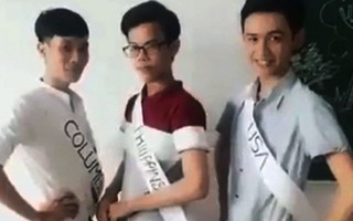 3 nam sinh tái hiện vụ 'nhầm' Miss Universe 