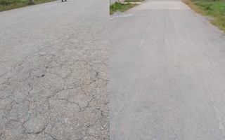 Nghệ An: Chính quyền huyện cam kết khắc phục đoạn đường vừa làm xong đã bị nứt, sụt lún