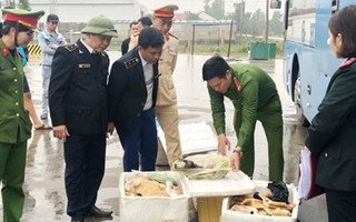 Xe khách chở thực phẩm 'bẩn' đi tiêu thụ bị bắt giữ tại Hà Tĩnh