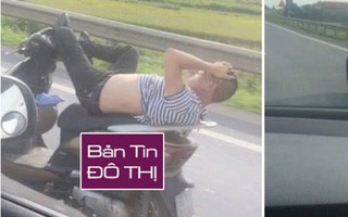 Rợn tóc gáy cảnh thanh niên nằm trên yên xe lao vun vút trên cao tốc