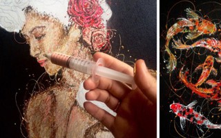 Nữ y tá tạo ra các bức tranh sống động từ kim tiêm