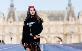 Hoa hậu Lê Ngọc Diệp cuốn hút khi đi dạo trên đường phố Paris