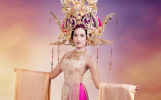 Hé lộ trang phục dân tộc của Khánh Ngân trước Chung kết Miss Globe