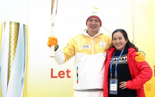 Bình Minh khoe ảnh tình cảm với vợ ở lễ rước đuốc Olympic Pyeongchang