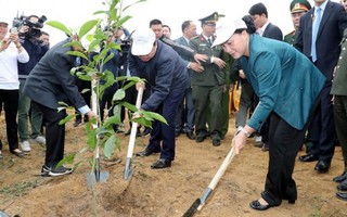 Chủ tịch Quốc hội đánh chiêng phát động Lễ ra quân hưởng ứng Tết trồng cây