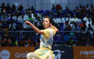 SEA Games 29: Nữ VĐV wushu đoạt 2 HCV đầu tiên cho Việt Nam