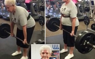 Cụ bà 78 tuổi nâng tạ 102 kg