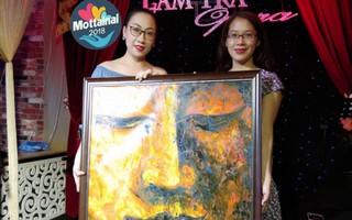 Ca sĩ Hiền Anh tặng Mottainai 2018 tranh Đức Phật 