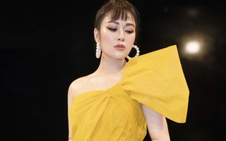 Hoa hậu Tuyết Nga rực rỡ với đầm vàng gợi cảm