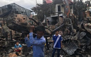60 gia đình người Campuchia gốc Việt bị cháy hoàn toàn nhà và tài sản