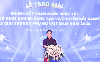 Chủ tịch Hội LHPN Việt Nam phát biểu tại Lễ trao giải Chung kết Toàn quốc Cuộc thi "Phụ nữ khởi nghiệp sáng tạo và chuyển đổi xanh" và Giải thưởng Phụ nữ Việt Nam năm 2024