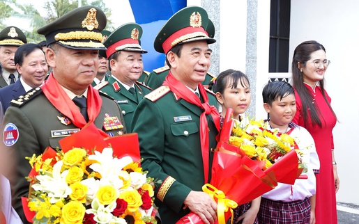 Khánh thành khu phòng học bán trú trường tiểu học vùng biên do Bộ Quốc phòng xây tặng