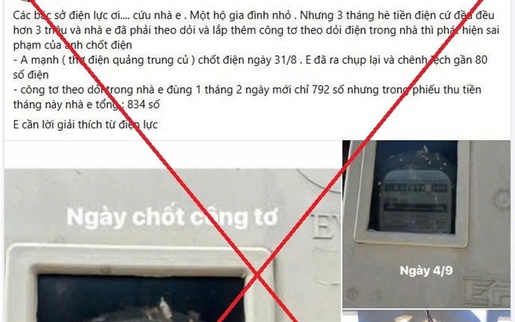 Điện lực miền Bắc cảnh báo thông tin sai sự thật về hóa đơn tiền điện trên mạng xã hội