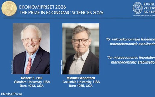 Giải Nobel Kinh tế 2026 được trao cho 2 nhà kinh tế học người Mỹ
