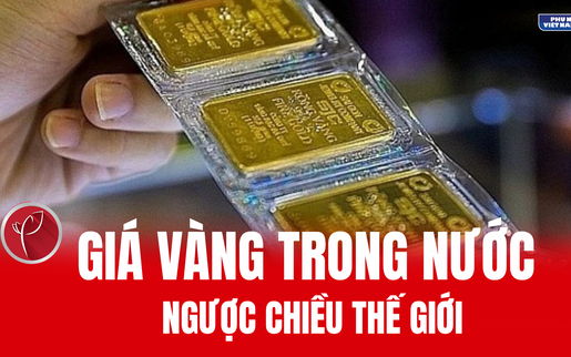 Giá vàng trong nước ngược chiều thế giới