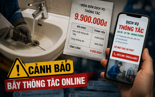 Bẫy thông tắc vệ sinh online: Từ cuộc gọi tìm thợ đến hóa đơn gần 10 triệu đồng
