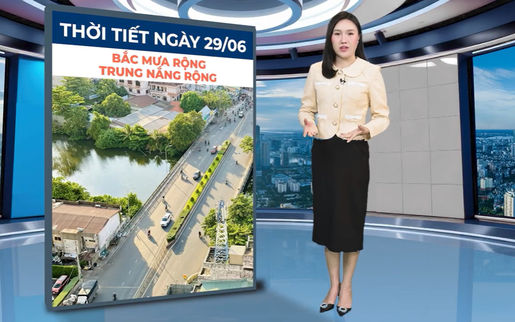 Bản tin thời tiết ngày 29/6: Bắc Bộ mưa dông, nhiều nơi mưa rất to, cảnh báo ngập và sạt lở