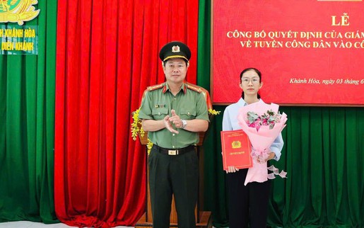 Tuyển vợ Thiếu tá hy sinh khi làm nhiệm vụ vào lực lượng Công an tỉnh Khánh Hòa