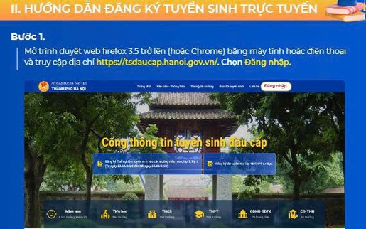 Hà Nội: Thử nghiệm đăng ký tuyển sinh trực tuyến lớp 1, lớp 6 trong 3 ngày