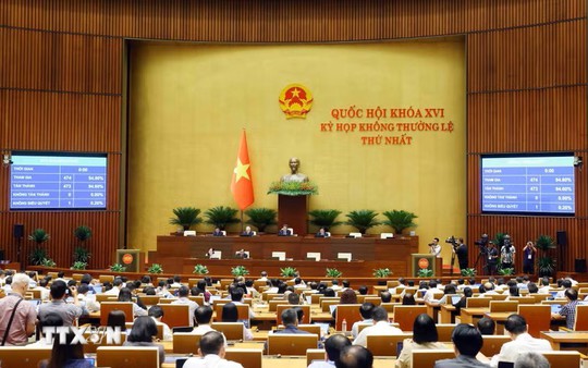 Thông cáo báo chí số 16, Kỳ họp không thường lệ thứ Nhất, Quốc hội khóa XVI
