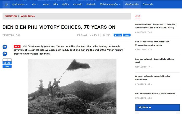 Báo chí và các học giả quốc tế ca ngợi Chiến thắng Điện Biên Phủ